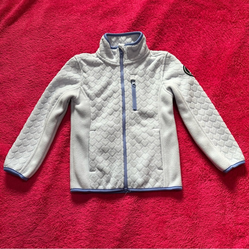 Reebok Light Blue Quilted Jacket with Purple Trim